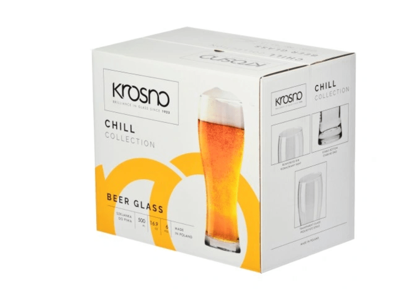 6 STK HØYE ØLGLASS FRA CHILL SERIEN - PERFEKTE ØL OPPLEVELSEN - 500ML - BoskaHome1