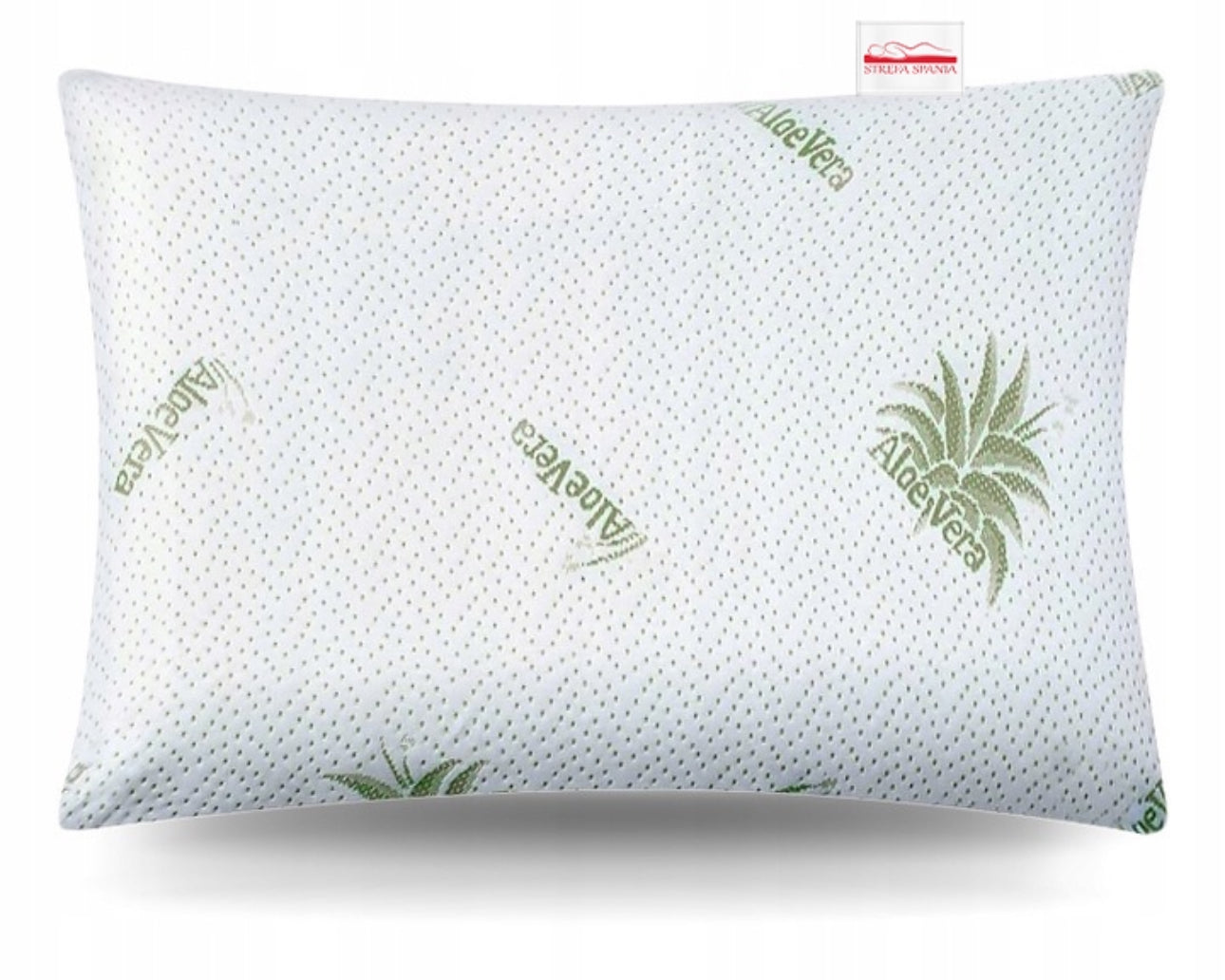 Ortopedisk pute 40x60 cm i hvit farge, laget av antiallergisk memory foam med Aloe Vera-behandlet trekk i 100% mikrofiber – ergonomisk design for optimal nakkestøtte og komfort.