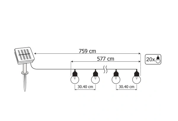 HAGE SOLAR GARLAND 20x LED PÆRER