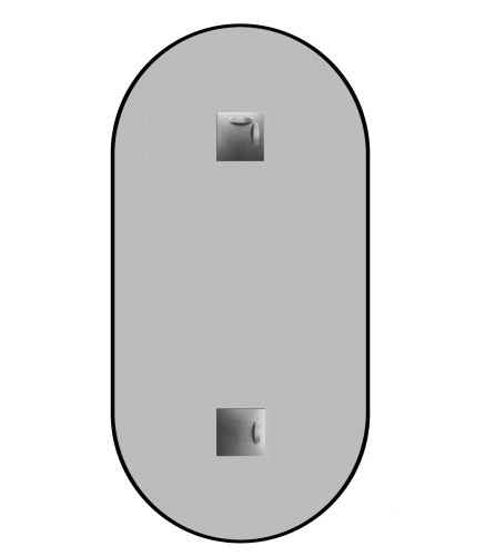 OVALT VEGGSPEIL I ALUMINIUMSRAMME 80x40 CM MODERNE DESIGN