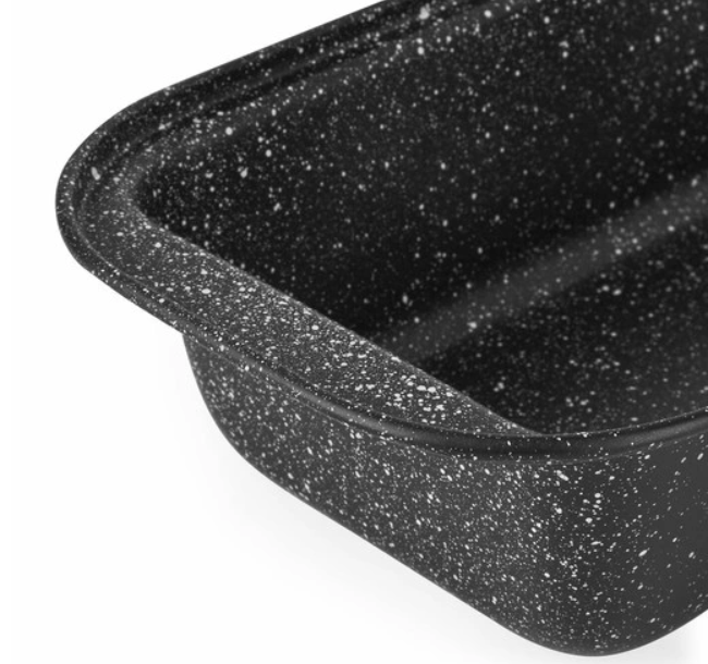 MIDNIGHT MARBLE: ELEGANT REKTANGULÆR NON-STICK KAKEFORM I BLACK MARBLE MØNSTER