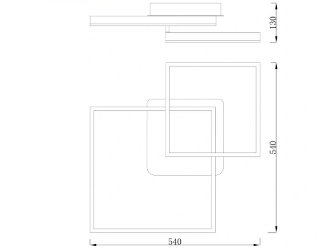 STJERNEGLANS: 72W ORION LED TAKLAMPE - ELEGANTE DIMENSJONER PÅ 56X37X8CM I HVIT ELLER SORT FARGE