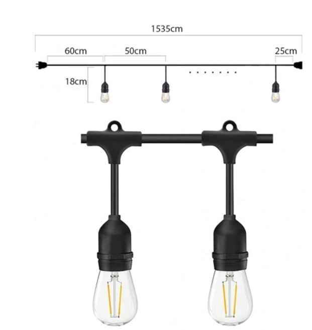 SKAP MAGISK STEMNING MED 15M LED-BELYSNING MED 30XE27 PÆRER OG 1W EFFEKT