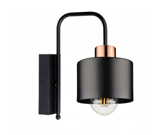 SKAP STIL OG ELEGANSE MED DENNE BANEBRYTENDE DESIGNER VEGGLAMPEN I SORT SKANDINAVISK MINIMALISTISK STIL- E27 OG MAKS 60W