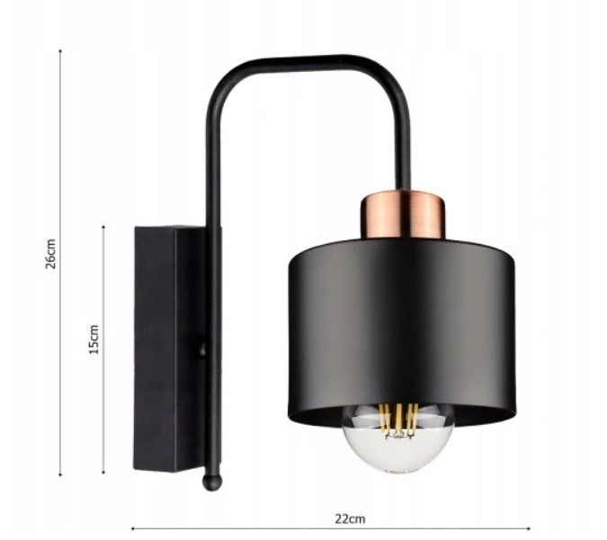 SKAP STIL OG ELEGANSE MED DENNE BANEBRYTENDE DESIGNER VEGGLAMPEN I SORT SKANDINAVISK MINIMALISTISK STIL- E27 OG MAKS 60W