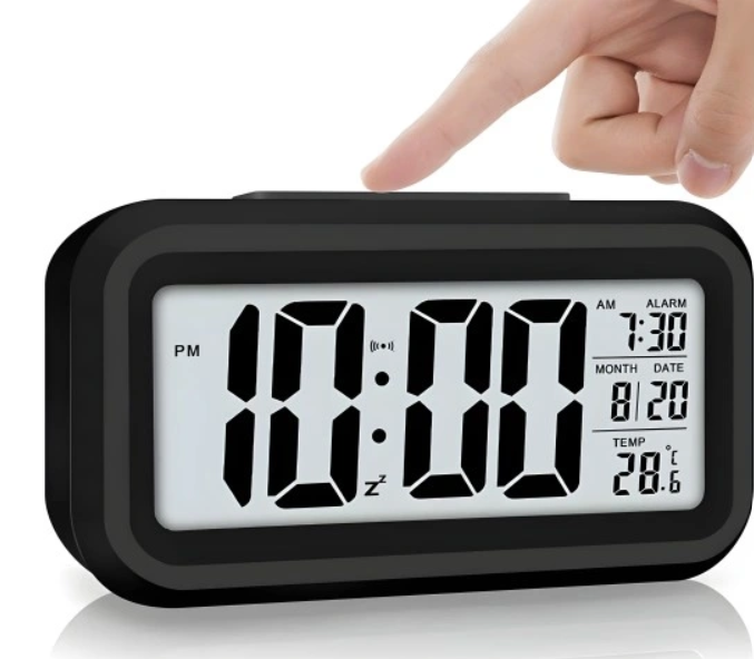 DIGI TIME: MODERNE LED DIGITAL ALARMKLOKKE I SLANKT 13,6X7,7CM DESIGN