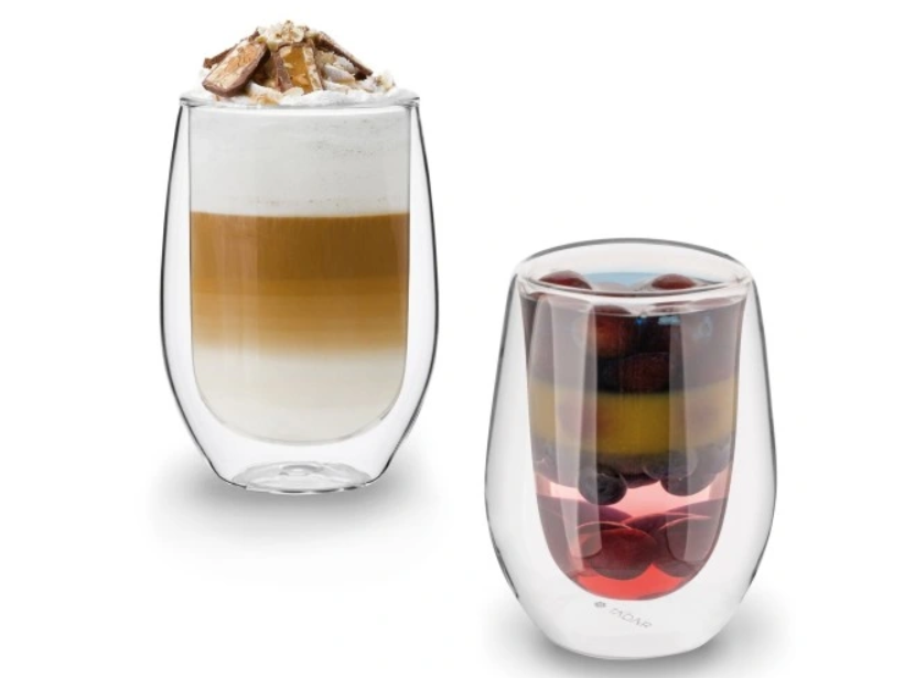 TERMO GLASS DUO: 2-PAKNING MED ISOLERTE KAFFEKOPPER OG TEKRUS - 300ML