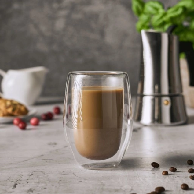 TERMO GLASS DUO: 2-PAKNING MED ISOLERTE KAFFEKOPPER OG TEKRUS - 300ML