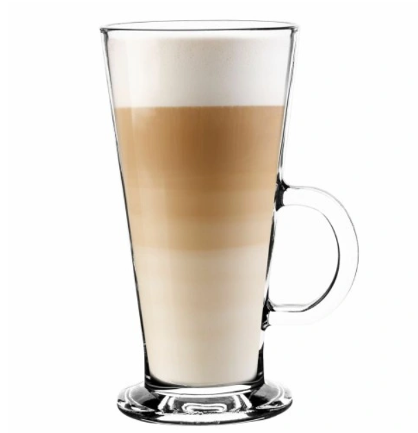 EKSKLUSIVT SETT MED 6 STK 250ML KAFFE LATTE - GLASS