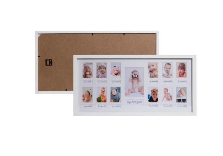 CHERISHED MOMENTS: HVIT BABY MULTI BILDERAMME - PLASS TIL 13 BILDER - 50X23CM