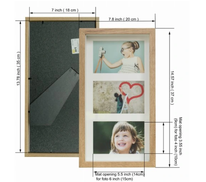 MULTIFRAME EIK 3 BILDERAMME - STILFULL 18X35CM RAMME FOR ENKEL BILDEDISPLAY