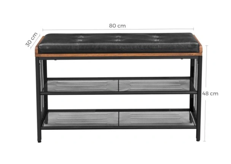 RUSTIKK LOFT SKOHYLLE MED SETE - STILIG OG PRAKTISK 80X30X48CM