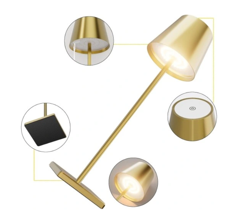 GOLDEN LIGHT 38CM LED BORDLAMPE - TRÅDLØS|MODERNE OG ELEGANT