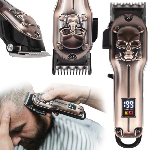 BARBER USB TRÅDLØS HÅRTRIMMER HODESKALLE MOTIV