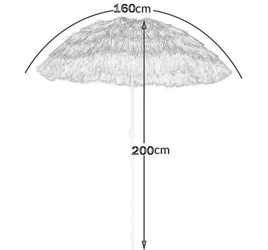 STRAND / HAGE / BALKONG ELLER TERRASSE PARASOLL 160 cm i HAWAIIAN STIL